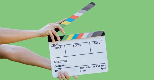 Film slate at a casting audition