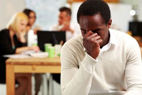 troubled man at the office